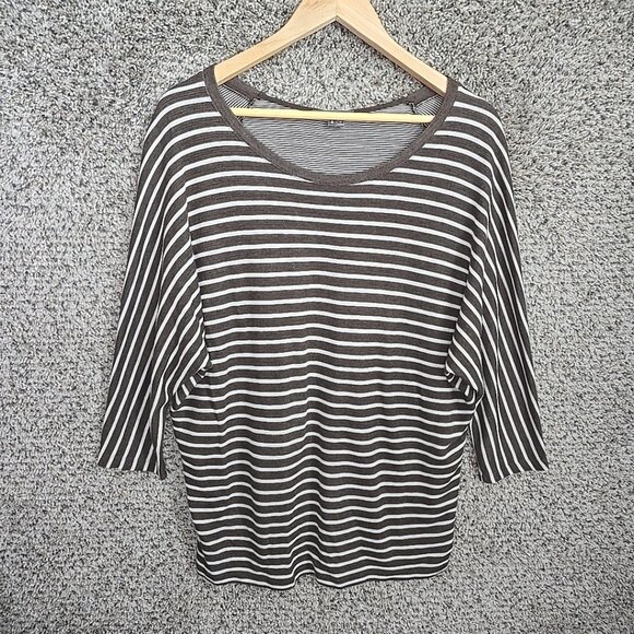 Vince Tops - Vince Top Womens Small Brown Oversized Scoop Neck Dolman Sleeve Tee Casual